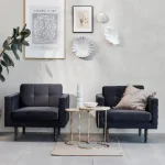 Poltrona Ella 75x81 cm. cinza escuro