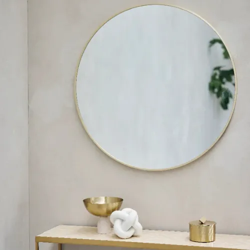 Espelho Hallia A80xL80 cm. ouro claro