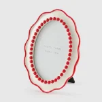 Moldura Mille Perle Grande – Branco e Vermelho